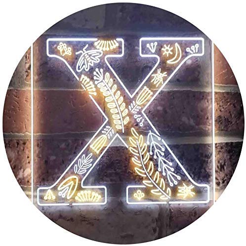 Family Name Letter X Monogram Initial LED Light Sign - Way Up Gifts