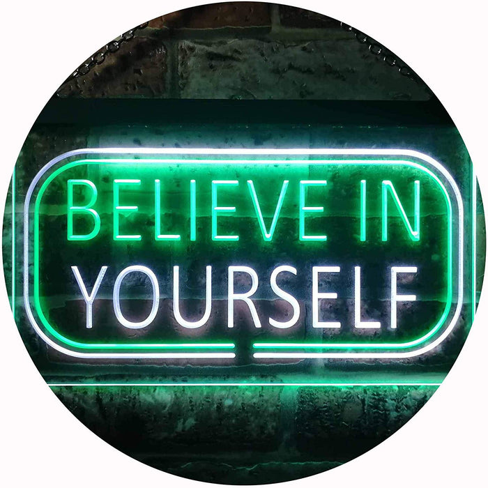 Motivational Quote Believe In Yourself LED Light Sign - Way Up Gifts