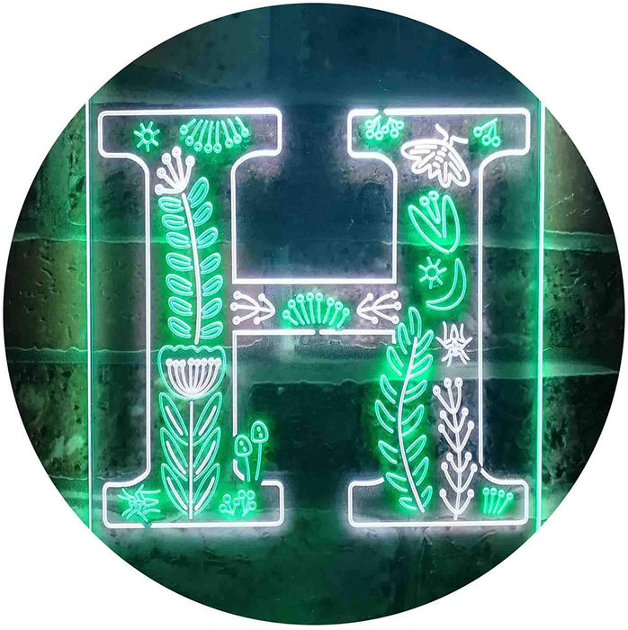 Family Name Letter H Monogram Initial LED Light Sign - Way Up Gifts