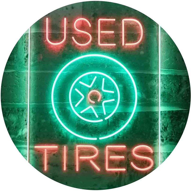 Auto Shop Car Garage Used Tires LED Light Sign - LED Gift Works