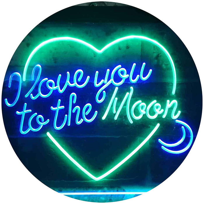 I Love You to The Moon LED Light Sign - Way Up Gifts