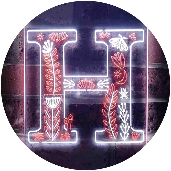 Family Name Letter H Monogram Initial LED Light Sign - Way Up Gifts