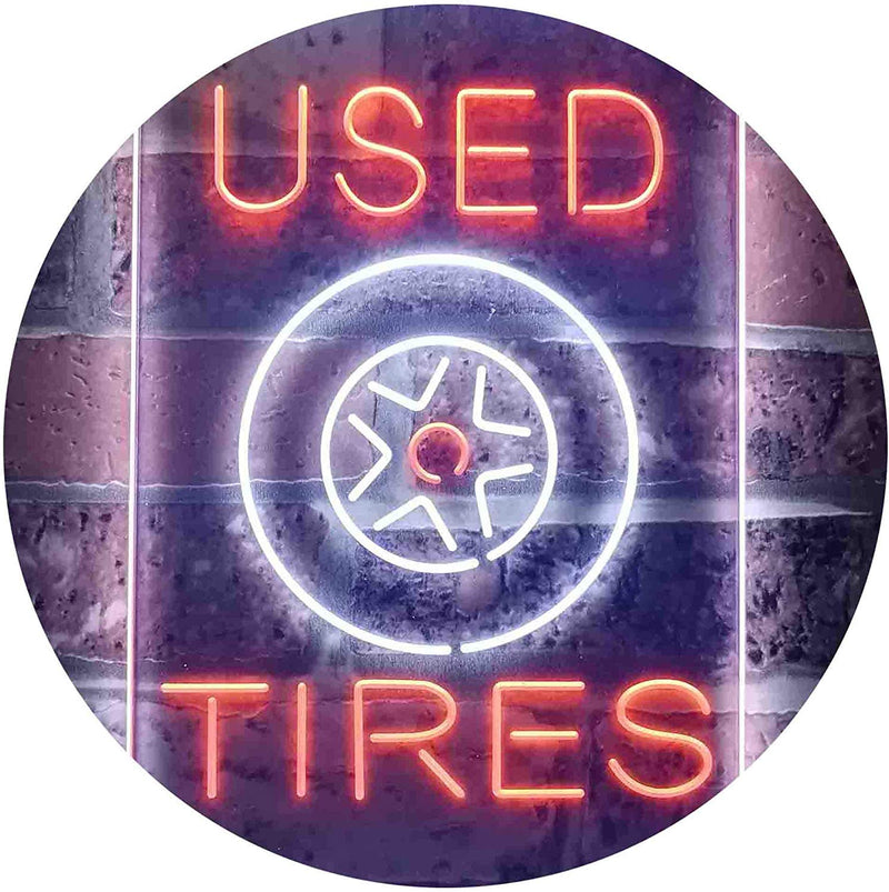 Auto Shop Car Garage Used Tires LED Light Sign - LED Gift Works