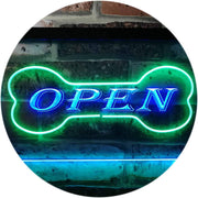 Open Dog Bone Grooming Pet Shop LED Light Sign - LED Gift Works