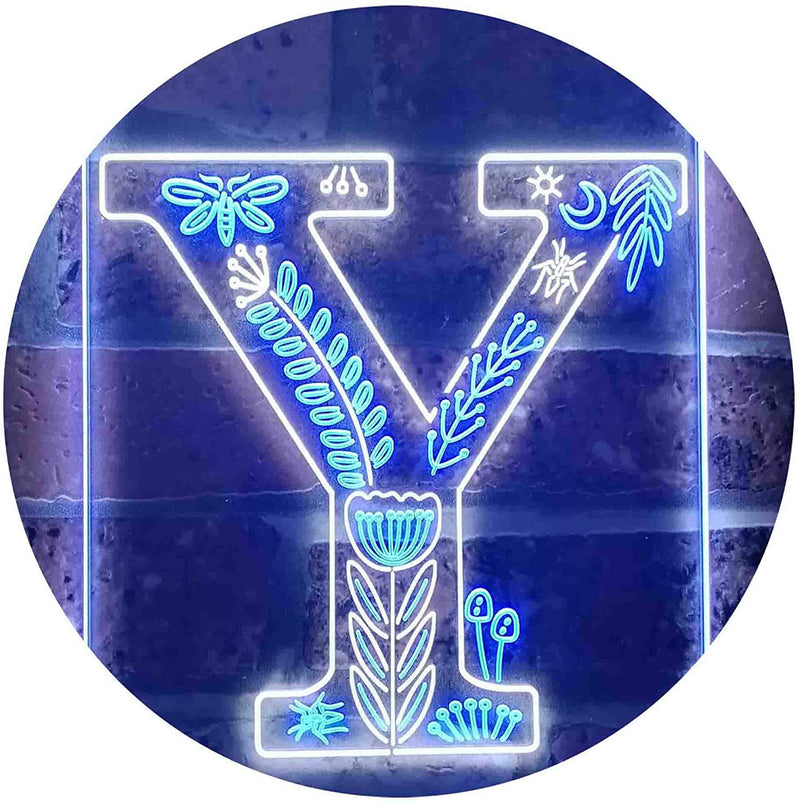 Family Name Letter Y Monogram Initial LED Light Sign - LED Gift Works