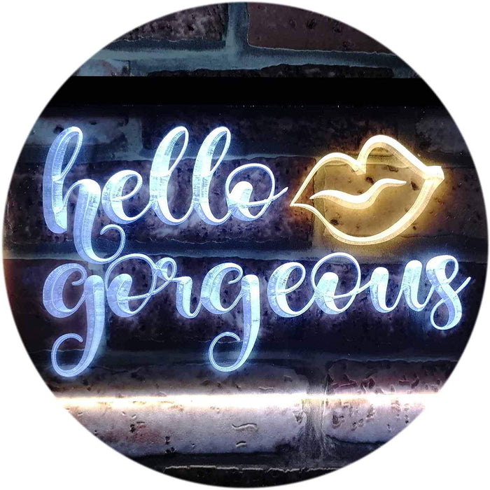 Lips Hello Gorgeous LED Light Sign - Way Up Gifts