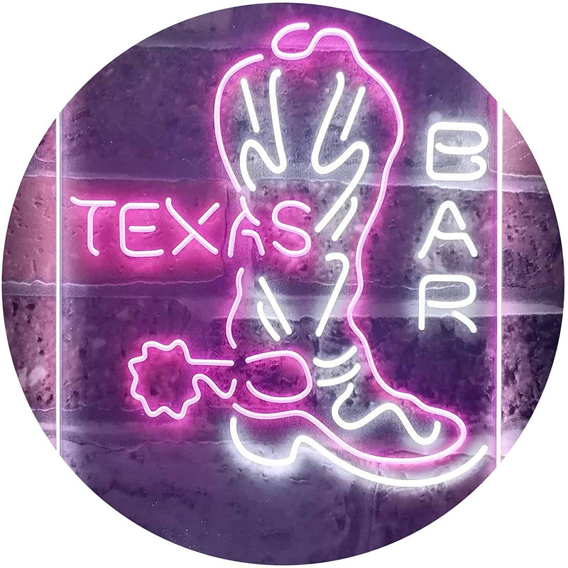 Cowboys Boots Texas Bar LED Light Sign - LED Gift Works
