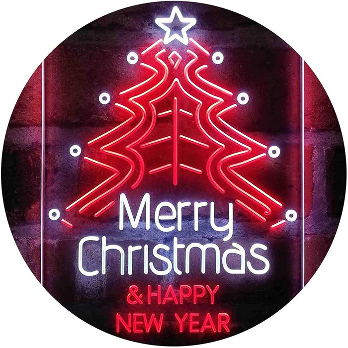 Merry Christmas Happy New Year LED Light Sign - Way Up Gifts