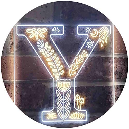Family Name Letter Y Monogram Initial LED Light Sign - LED Gift Works