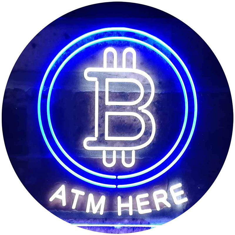 Bitcoin ATM Here LED Light Sign - LED Gift Works