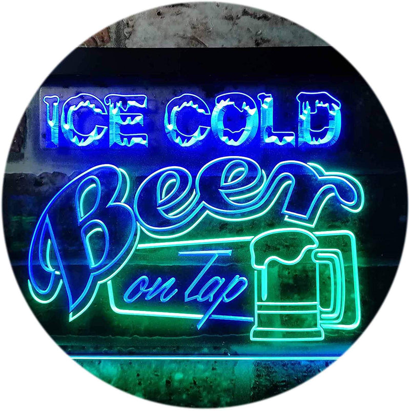 Ice Cold Beer On Tap LED Light Sign - LED Gift Works