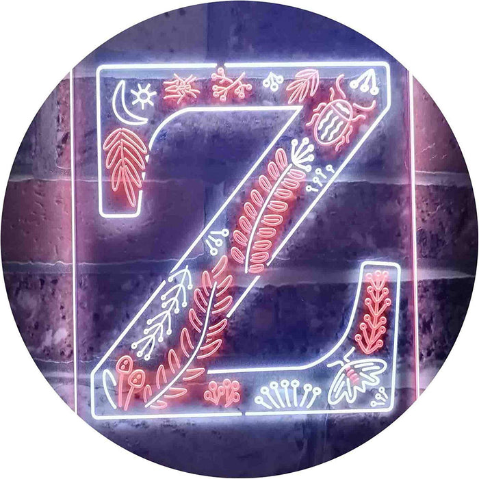 Family Name Letter Z Monogram Initial LED Light Sign - Way Up Gifts