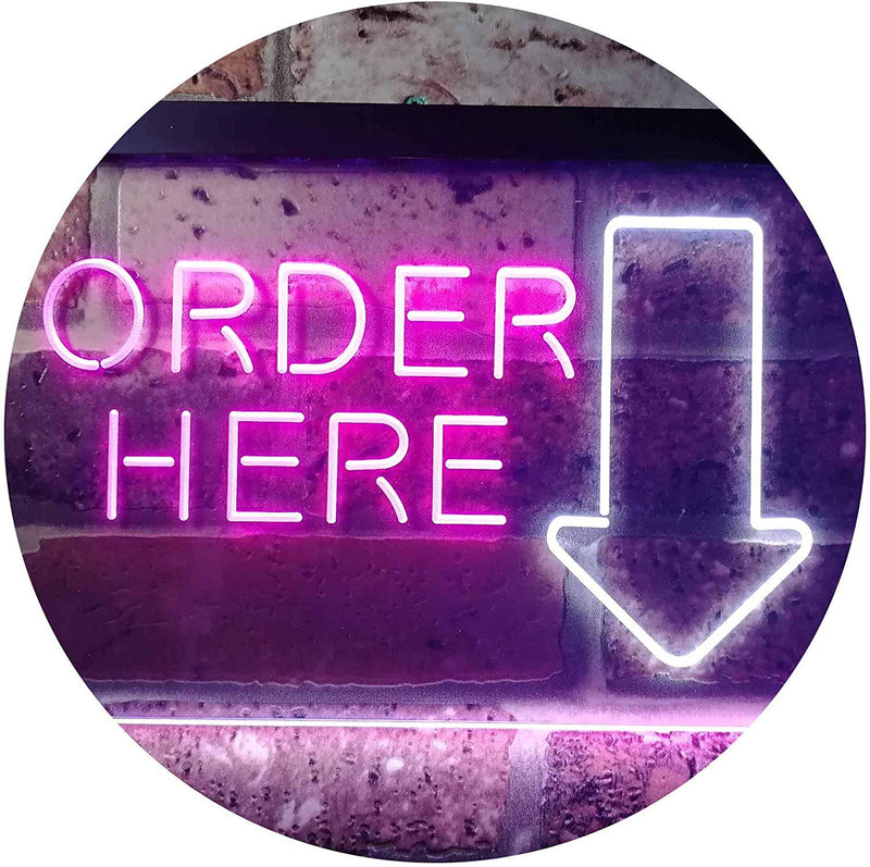 Arrow Order Here LED Light Sign - LED Gift Works