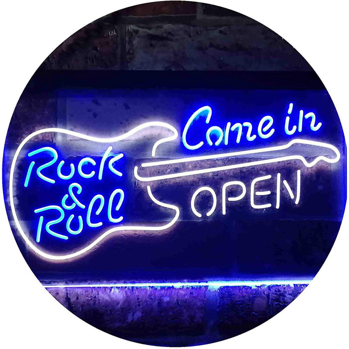 Come in Open Guitar Rock & Roll LED Light Sign - Way Up Gifts