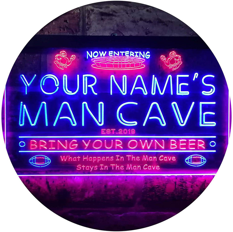 Personalized Sports Football Theme Man Cave LED Light Sign - LED Gift Works