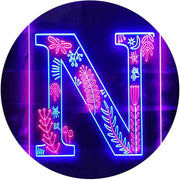 Family Name Letter N Monogram Initial LED Light Sign - LED Gift Works