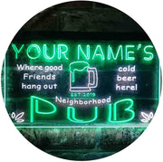 Personalized Neighborhood Pub Bar LED Light Sign - LED Gift Works