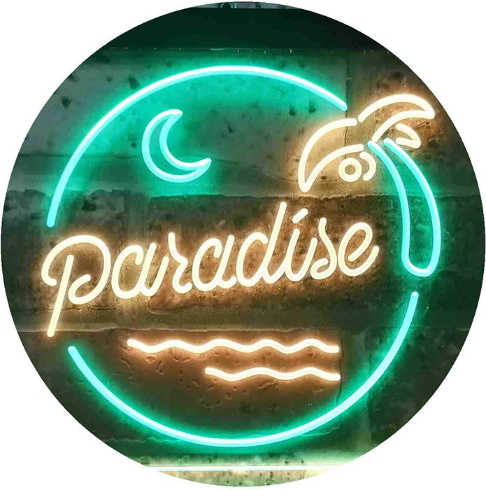 Beach Palm Tree Paradise Island LED Light Sign - Way Up Gifts