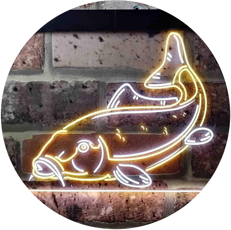 Cabin Fishing Bait Store Carp Fish LED Light Sign - LED Gift Works