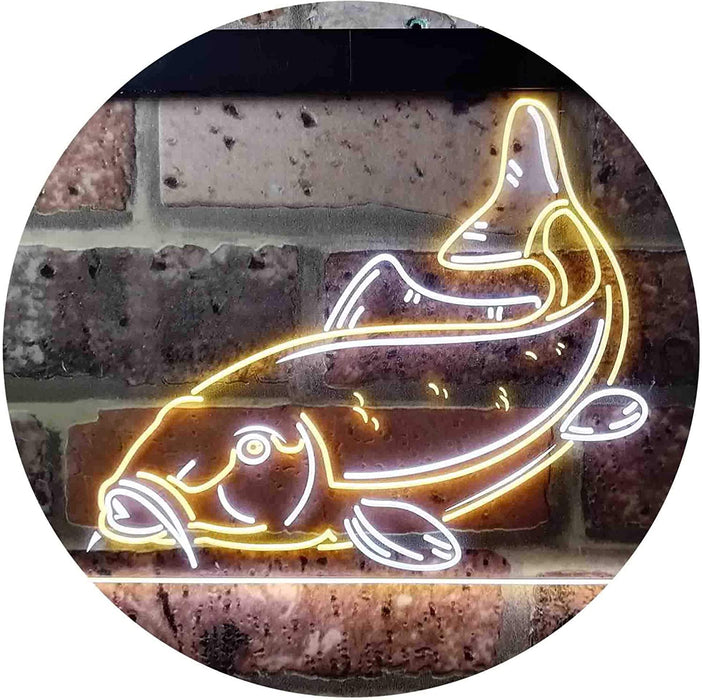 Cabin Fishing Bait Store Carp Fish LED Light Sign - Way Up Gifts