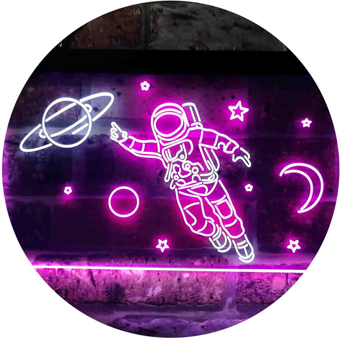 Astronaut Planets Stars Space Moon LED Light Sign - Way Up Gifts