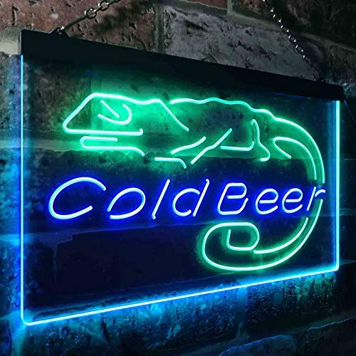 Lizard Cold Beer LED Light Sign - LED Gift Works