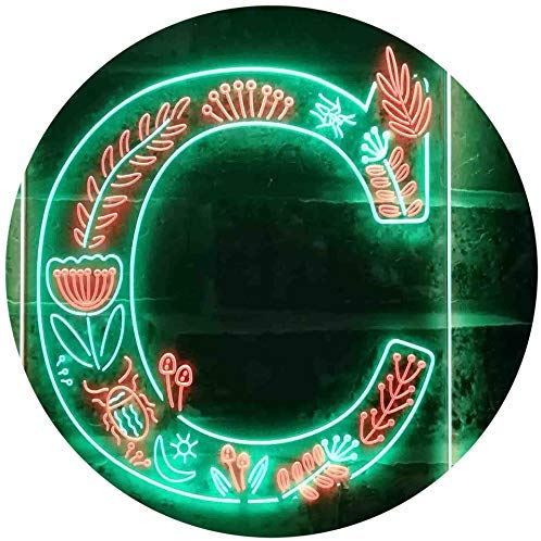 Family Name Letter C Monogram Initial LED Light Sign - Way Up Gifts