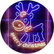 Merry Christmas Reindeer LED Light Sign - LED Gift Works