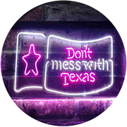 Don't Mess with Texas Flag Garage LED Light Sign - LED Gift Works