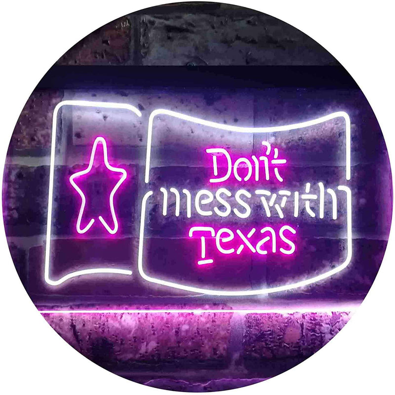 Don't Mess with Texas Flag Garage LED Light Sign - LED Gift Works