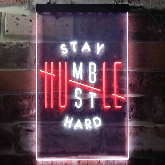 Motivational Quote Stay Humble Hustle Hard LED Light Sign - Way Up Gifts