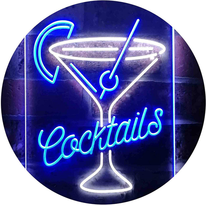 Cocktails Glass Bar Display LED Light Sign - Way Up Gifts