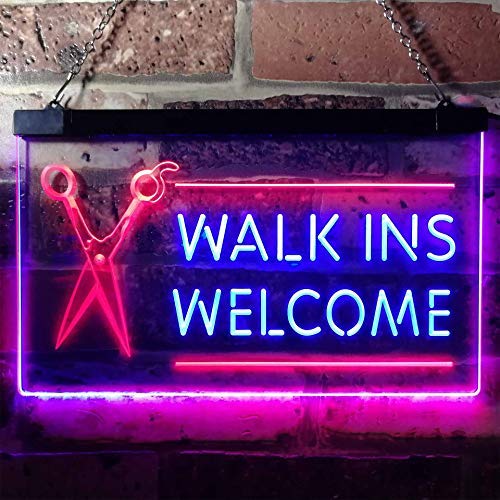 Barber Salon Hair Cuts Walk Ins Welcome LED Light Sign - Way Up Gifts