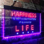 Happiness is a Way of Life Quotes Bedroom Decor LED Light Sign - LED Gift Works