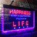 Happiness is a Way of Life Quotes Bedroom Decor LED Light Sign - Way Up Gifts