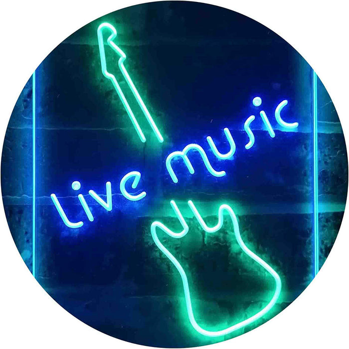 Guitar Live Music LED Light Sign - Way Up Gifts