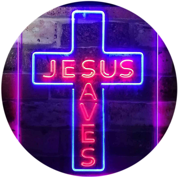 Jesus Saves LED Light Sign - Way Up Gifts