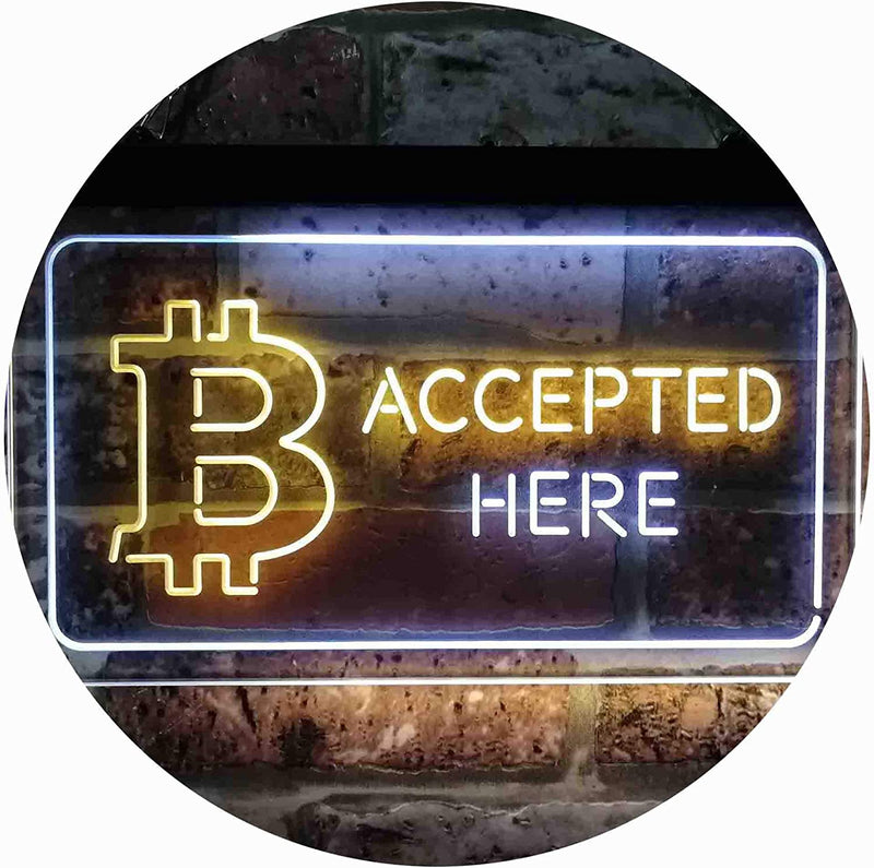 Bitcoin Accepted Here LED Light Sign - LED Gift Works
