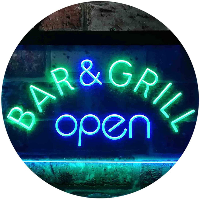 Bar & Grill Restaurant Open LED Light Sign - Way Up Gifts
