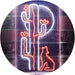 Cactus Wolf Coyote Howling Full Moon LED Light Sign - Way Up Gifts