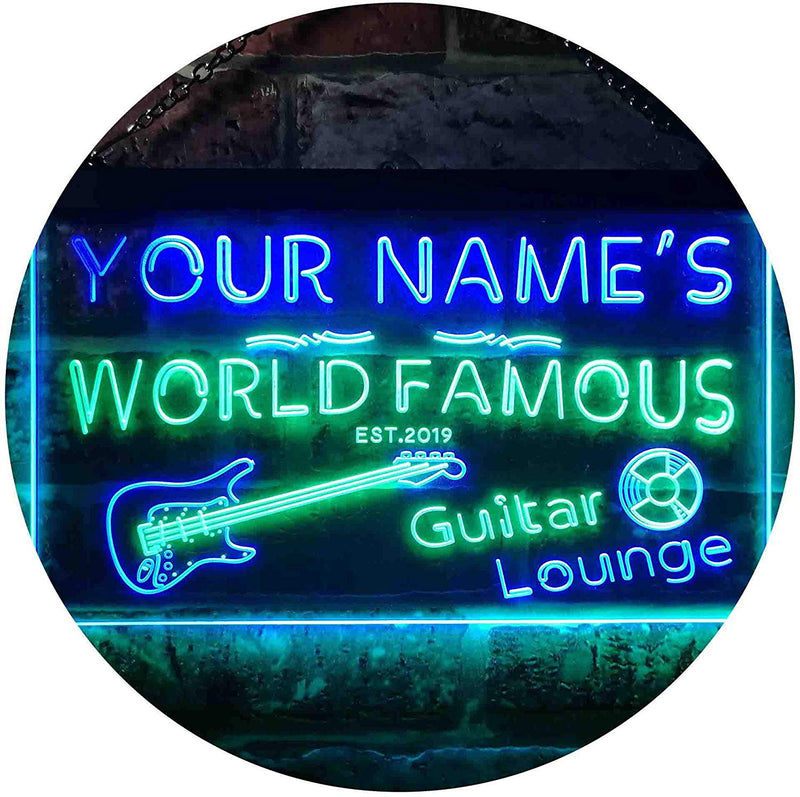 Personalized Guitar Lounge Music Room Studio LED Light Sign - LED Gift Works