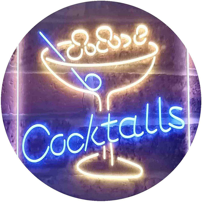 Cocktails Bar Glass LED Light Sign - Way Up Gifts