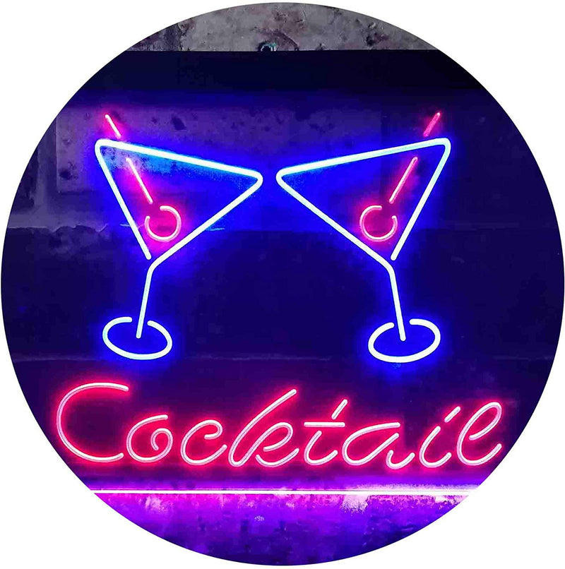 Cocktail Glasses Bar LED Light Sign - LED Gift Works