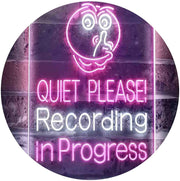 Quiet Please Recording in Progress Studio LED Light Sign - LED Gift Works