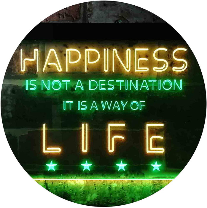 Happiness is a Way of Life Quotes Bedroom Decor LED Light Sign - Way Up Gifts