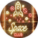 Rocket Space Club Kids Room Decor LED Light Sign - Way Up Gifts