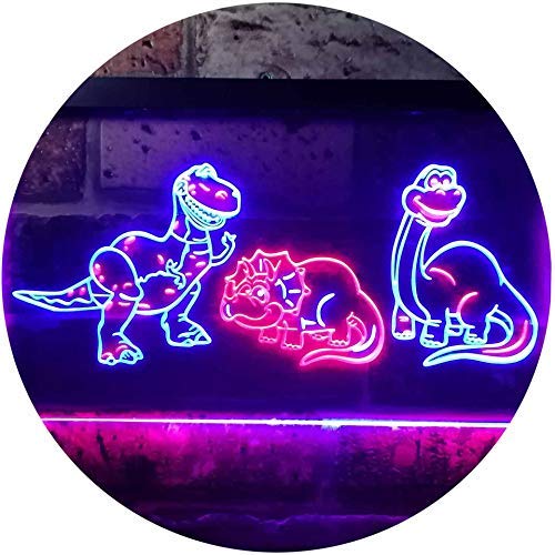Dinosaur T Rex Triceratops Night Light Kids Bedroom Decor LED Light Sign - Way Up Gifts