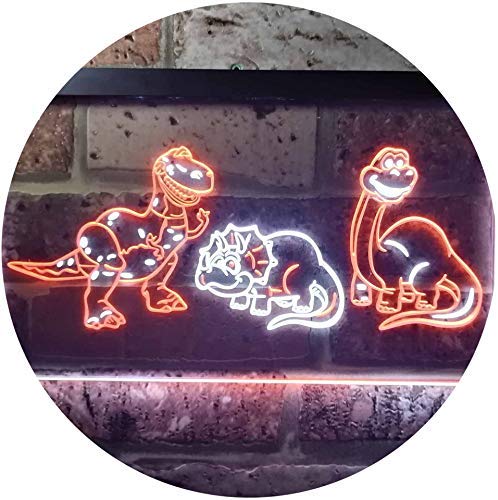 Dinosaur T Rex Triceratops Night Light Kids Bedroom Decor LED Light Sign - Way Up Gifts