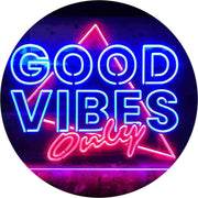 Good Vibes Only Triangle LED Light Sign - LED Gift Works