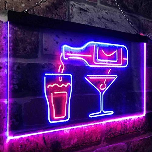 Wine Beer Shots Liquor Cocktails LED Light Sign - Way Up Gifts